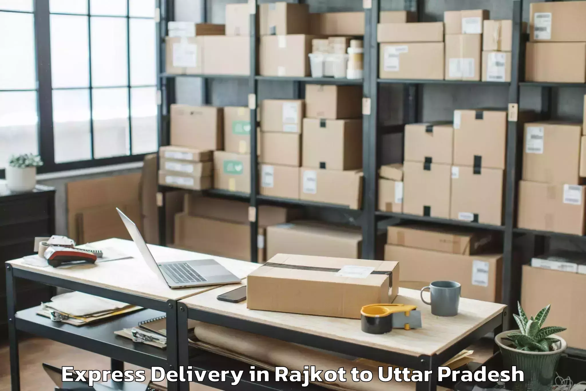 Expert Rajkot to Abhilashi University Aligarh Express Delivery